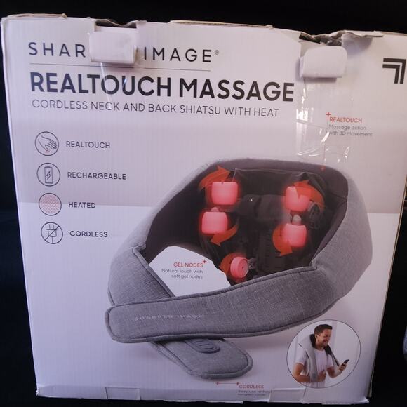 Sharper Image Realtouch Massage Wireless Neck and Back Shiatsu with Heat - Picture 5 of 13